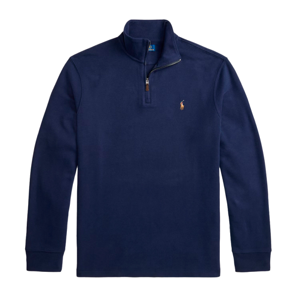 Ralph Lauren Vestes en maille et pulls Bleu marine - Pull en maille ctele avec fermeture clair - M - Ref 176 €